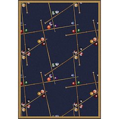 Games People Play Snookered 3'10" x 5'4" Area Rug in Color Federal Blue
