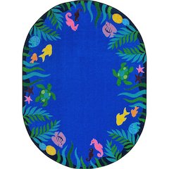 Kid Essentials Soothing Seas 5'4" x 7'8" Oval Area Rug in Color Multi