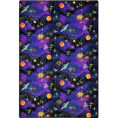 Neon Lights Space Explorer 4' x 6' Area Rug in Color Fluorescent