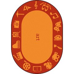 Kid Essentials STEAM 5'4" x 7'8" Oval Area Rug in Color Art