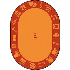 Kid Essentials STEAM 7'8" x 10'9" Oval Area Rug in Color Art
