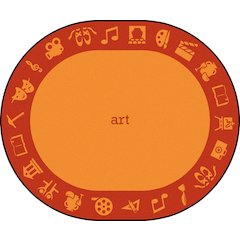 Kid Essentials STEAM 10'9" x 13'2" Oval Area Rug in Color Art