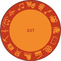 Kid Essentials STEAM 7'7" Round Area Rug in Color Art