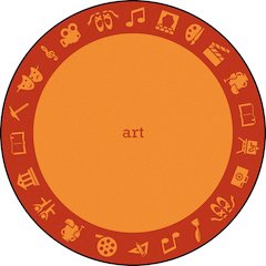 Kid Essentials STEAM 13'2" Round Area Rug in Color Art