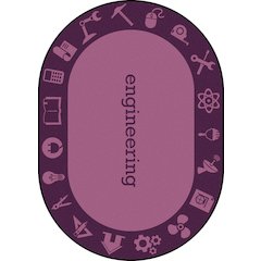 Kid Essentials STEAM 7'8" x 10'9" Oval Area Rug in Color Engineering