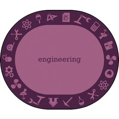 Kid Essentials STEAM 10'9" x 13'2" Oval Area Rug in Color Engineering