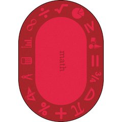 Kid Essentials STEAM 5'4" x 7'8" Oval Area Rug in Color Math