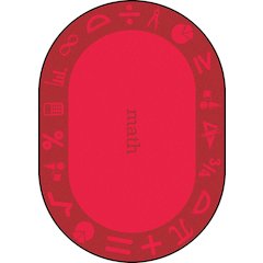 Kid Essentials STEAM 7'8" x 10'9" Oval Area Rug in Color Math
