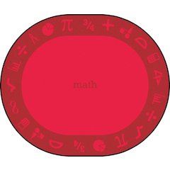 Kid Essentials STEAM 10'9" x 13'2" Oval Area Rug in Color Math