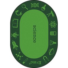 Kid Essentials STEAM 5'4" x 7'8" Oval Area Rug in Color Science