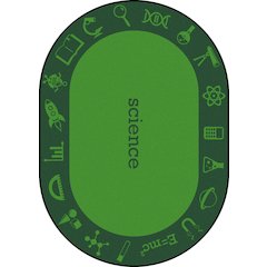 Kid Essentials STEAM 7'8" x 10'9" Oval Area Rug in Color Science