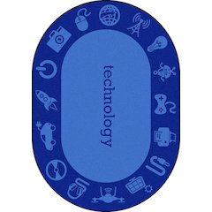 Kid Essentials STEAM 5'4" x 7'8" Oval Area Rug in Color Technology