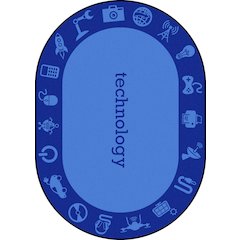 Kid Essentials STEAM 7'8" x 10'9" Oval Area Rug in Color Technology
