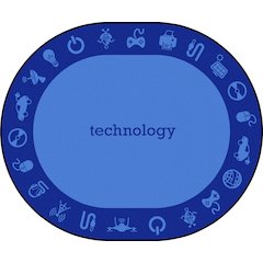 Kid Essentials STEAM 10'9" x 13'2" Oval Area Rug in Color Technology