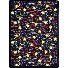 Kaleidoscope Streamers and Stars 3'10" x 5'4" Area Rug in Color Multi