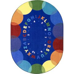 Take A Seat 5'4" x 7'8" Oval Area Rug in Color Multi