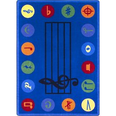 Kid Essentials Take Note 5'4" x 7'8" Area Rug in Color Multi