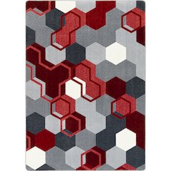 Kid Essentials Team Up 5'4" x 7'8" Area Rug in Color Red