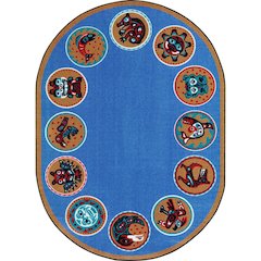 Kid Essentials The Circle 5'4" x 7'8" Oval Area Rug in Color Multi