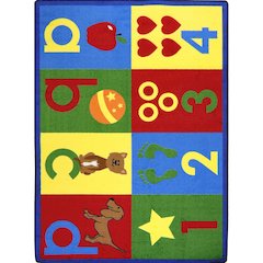 Kid Essentials Toddler Basics 3'10" x 5'4" Area Rug in Color Bold