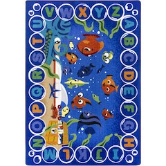 Kid Essentials Underwater Readers 5'4" x 7'8" Area Rug in Color Multi