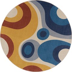 Warm Embrace 7'7" Round Area Rug in Color Multi