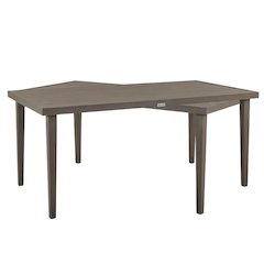 Gray Outdoor Aluminum Rectangular Dining Table, Durable Design, Spacious Surface
