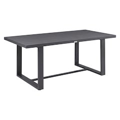 Dark Gray Outdoor Patio Dining Table With Aluminum Frame