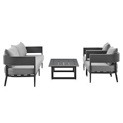 Menorca Aluminum Outdoor Sofa in Dark Gray