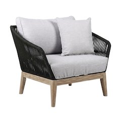 Light Eucalyptus Wood Indoor Outdoor Club Chair With Water And Uv Resistance