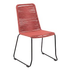 Stackable Outdoor Dining Chairs With Metal Frames And Rope Accents