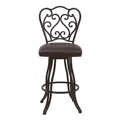 Counter Height Metal Swivel Barstool with Bandero Espresso Upholstery