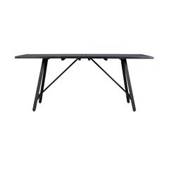 Koala Outdoor Patio Dark Eucalyptus Wood and Metal Rectangle Dining Table