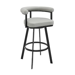 Nolagam Swivel Counter or Bar Stool in Faux Leather and Metal