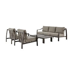 Brown Outdoor Sofa With Aluminum Frame, Water Resistant, Modern Design