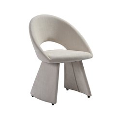 Angelina Modern Curved Back Cream Upholstered Dining Chair - Set of 2