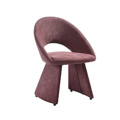 Angelina Modern Curved Back Plum Upholstered Dining Chair - Set of 2