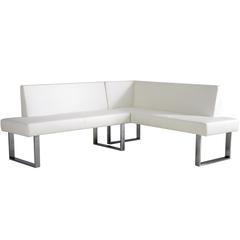 Armen Living Amanda White Corner Sofa