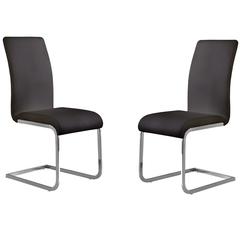 Armen Living Amanda Black Side Chair - Set of 2