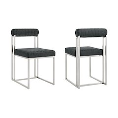 Anastasia Dining Chair with Brushed Stainless Steel
