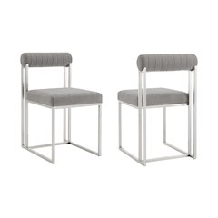 Anastasia Dining Chair with Brushed Stainless Steel