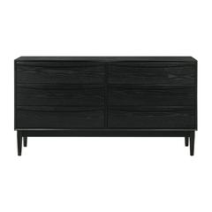 Artemio 6 Drawer Wood Dresser in Black Finish