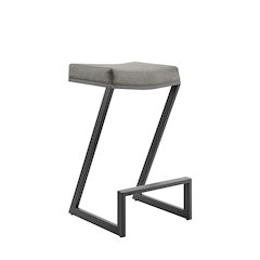 Atlantis 30" Backless Bar Stool with Matte Black Iron