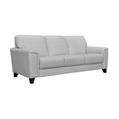 Bergen 87" Leather Square Arm Sofa, Dove Grey