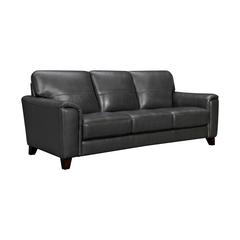 Bergen 87" Leather Square Arm Sofa, Pewter