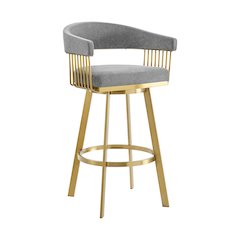 Chelsea 30" Swivel Bar Stool with Gold Brushed Stainless Steel