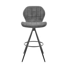 Catalina 26" Counter Height Bar Stool in Charcoal Fabric and Black Finish