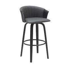 Diana Upholstered Wood Swivel Bar or Counter Stool