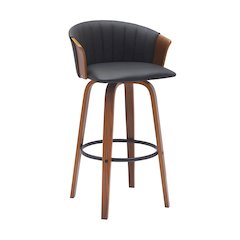 Diana Upholstered Wood Swivel Bar or Counter Stool