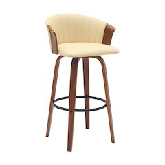 Diana Upholstered Wood Swivel Bar or Counter Stool